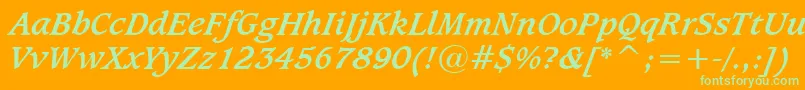 Sudburbi Font – Green Fonts on Orange Background