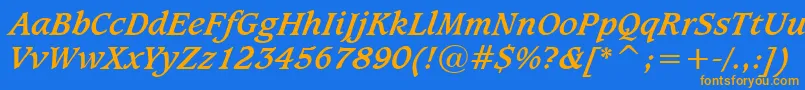 Sudburbi Font – Orange Fonts on Blue Background