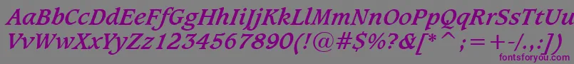Sudburbi-Schriftart – Violette Schriften auf grauem Hintergrund