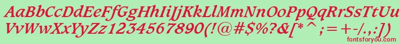 Sudburbi Font – Red Fonts on Green Background