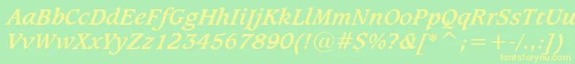 Sudburbi Font – Yellow Fonts on Green Background