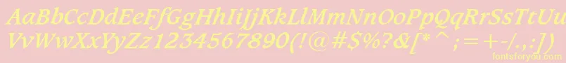 Sudburbi Font – Yellow Fonts on Pink Background