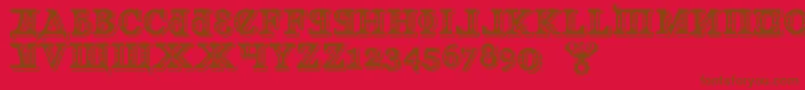 KremlinGeorgianI3D Font – Brown Fonts on Red Background