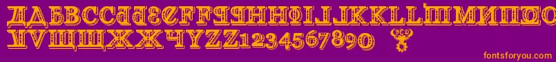 KremlinGeorgianI3D Font – Orange Fonts on Purple Background