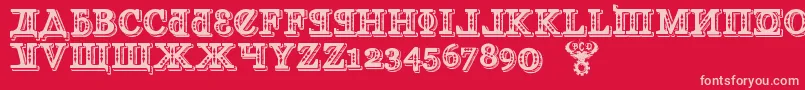 KremlinGeorgianI3D Font – Pink Fonts on Red Background