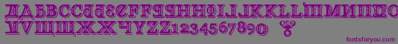 フォントKremlinGeorgianI3D – 紫色のフォント、灰色の背景