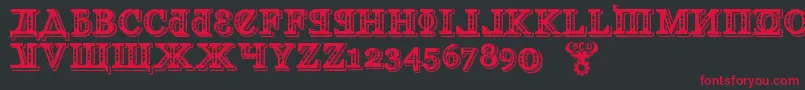 KremlinGeorgianI3D Font – Red Fonts on Black Background