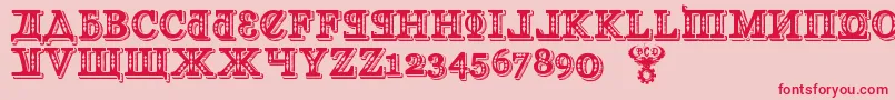 KremlinGeorgianI3D Font – Red Fonts on Pink Background