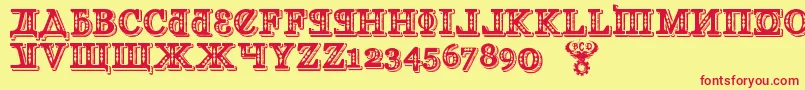 Шрифт KremlinGeorgianI3D – красные шрифты на жёлтом фоне