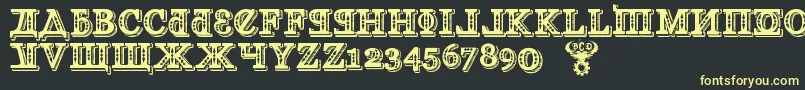 KremlinGeorgianI3D-Schriftart – Gelbe Schriften auf schwarzem Hintergrund