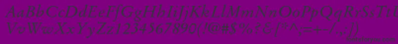 StempelgaramondltstdItalic Font – Black Fonts on Purple Background
