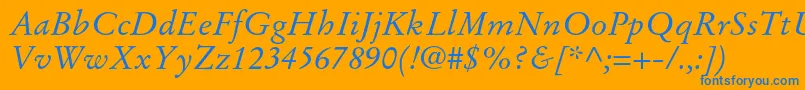 StempelgaramondltstdItalic Font – Blue Fonts on Orange Background