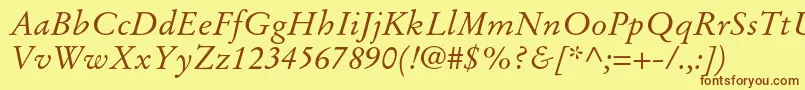 StempelgaramondltstdItalic Font – Brown Fonts on Yellow Background