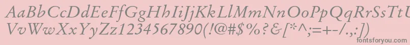 StempelgaramondltstdItalic Font – Gray Fonts on Pink Background