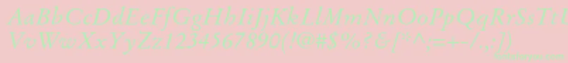 StempelgaramondltstdItalic Font – Green Fonts on Pink Background