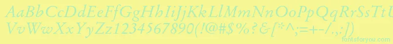 StempelgaramondltstdItalic Font – Green Fonts on Yellow Background