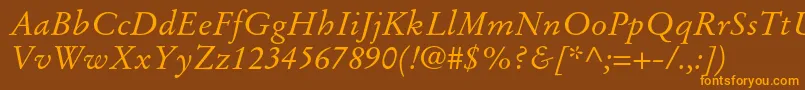 StempelgaramondltstdItalic Font – Orange Fonts on Brown Background
