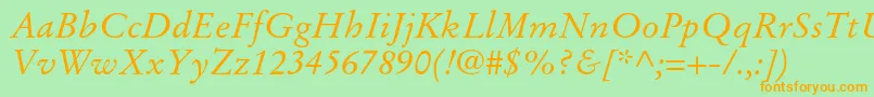 StempelgaramondltstdItalic Font – Orange Fonts on Green Background