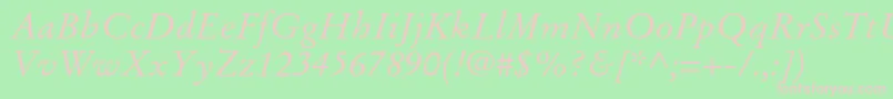 StempelgaramondltstdItalic Font – Pink Fonts on Green Background
