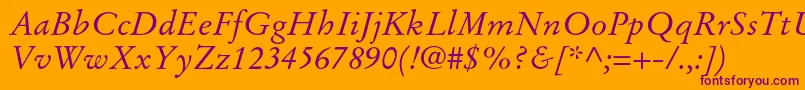 StempelgaramondltstdItalic Font – Purple Fonts on Orange Background