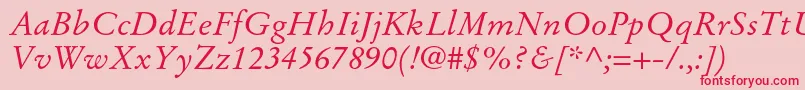 StempelgaramondltstdItalic Font – Red Fonts on Pink Background