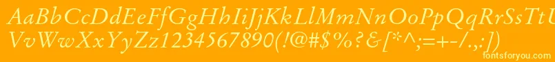 StempelgaramondltstdItalic Font – Yellow Fonts on Orange Background
