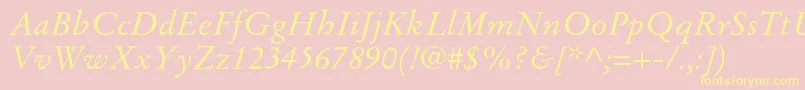 StempelgaramondltstdItalic Font – Yellow Fonts on Pink Background