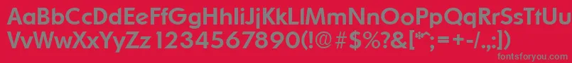 OrnitonsMedium-Schriftart – Graue Schriften auf rotem Hintergrund