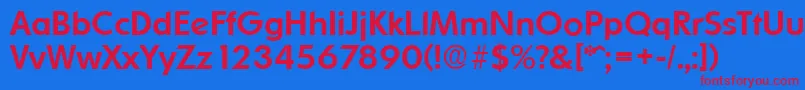 Czcionka OrnitonsMedium – czerwone czcionki na niebieskim tle