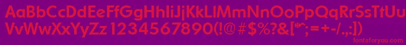 フォントOrnitonsMedium – 紫の背景に赤い文字