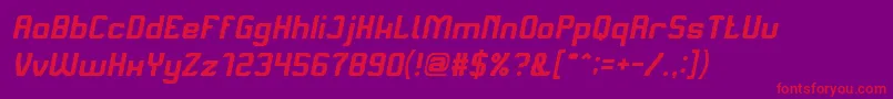 AliveInScienceFictionItalic Font – Red Fonts on Purple Background