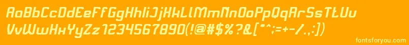 AliveInScienceFictionItalic Font – Yellow Fonts on Orange Background