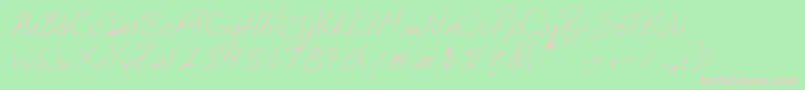 LoublueRegular-Schriftart – Rosa Schriften auf grünem Hintergrund