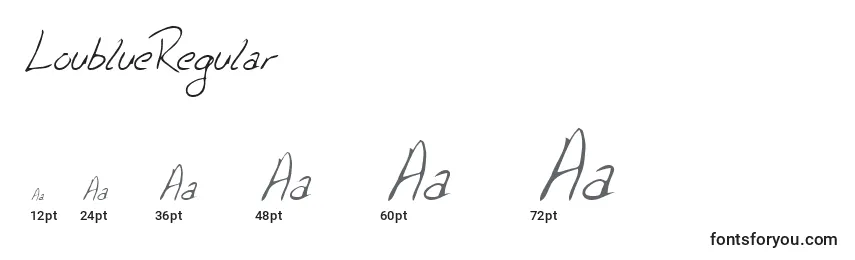 LoublueRegular Font Sizes