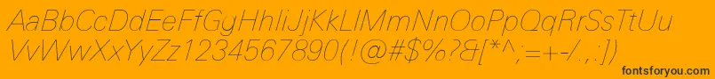 UniversNextProUltralightItalic Font – Black Fonts on Orange Background