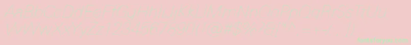 UniversNextProUltralightItalic Font – Green Fonts on Pink Background