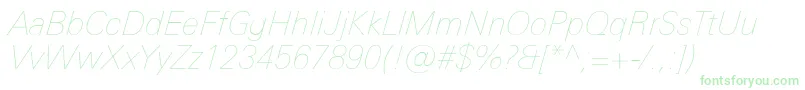 フォントUniversNextProUltralightItalic – 緑のフォント