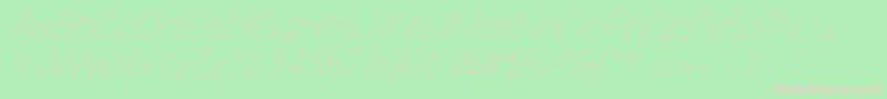 UniversNextProUltralightItalic Font – Pink Fonts on Green Background