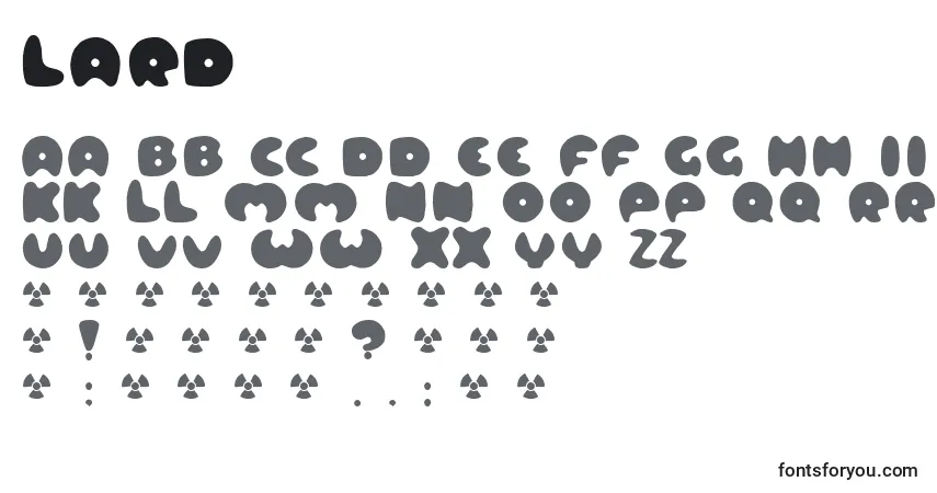 A fonte Lard – alfabeto, números, caracteres especiais