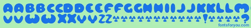 フォントLard – 青い文字は緑の背景です。