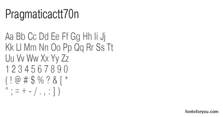 Pragmaticactt70n-fontti – aakkoset, numerot, erikoismerkit