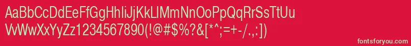 フォントPragmaticactt70n – 赤い背景に緑の文字