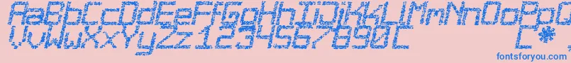 Desgastada-Schriftart – Blaue Schriften auf rosa Hintergrund