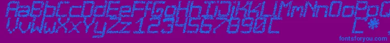 フォントDesgastada – 紫色の背景に青い文字