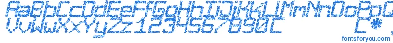 Desgastada-Schriftart – Blaue Schriften auf weißem Hintergrund