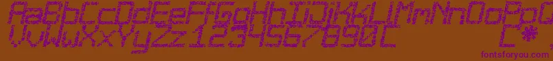 Czcionka Desgastada – fioletowe czcionki na brązowym tle