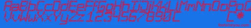 Desgastada Font – Red Fonts on Blue Background