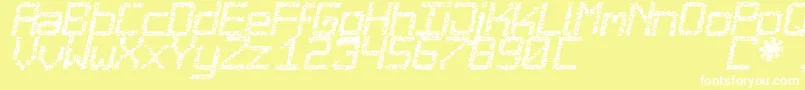 フォントDesgastada – 黄色い背景に白い文字