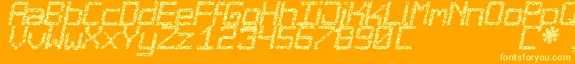 Desgastada Font – Yellow Fonts on Orange Background