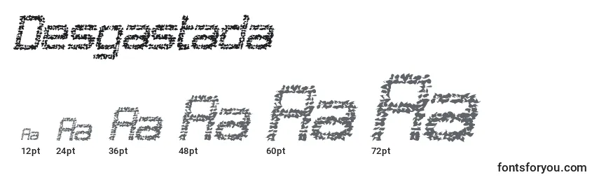 Größen der Schriftart Desgastada